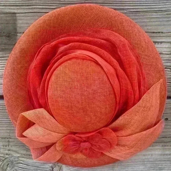Vintage RED STRAW HAT - By Maryjean Collection